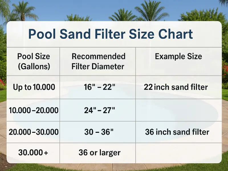 Pool Sand Filter Size Chart What Size Pool Filter Do I Need?